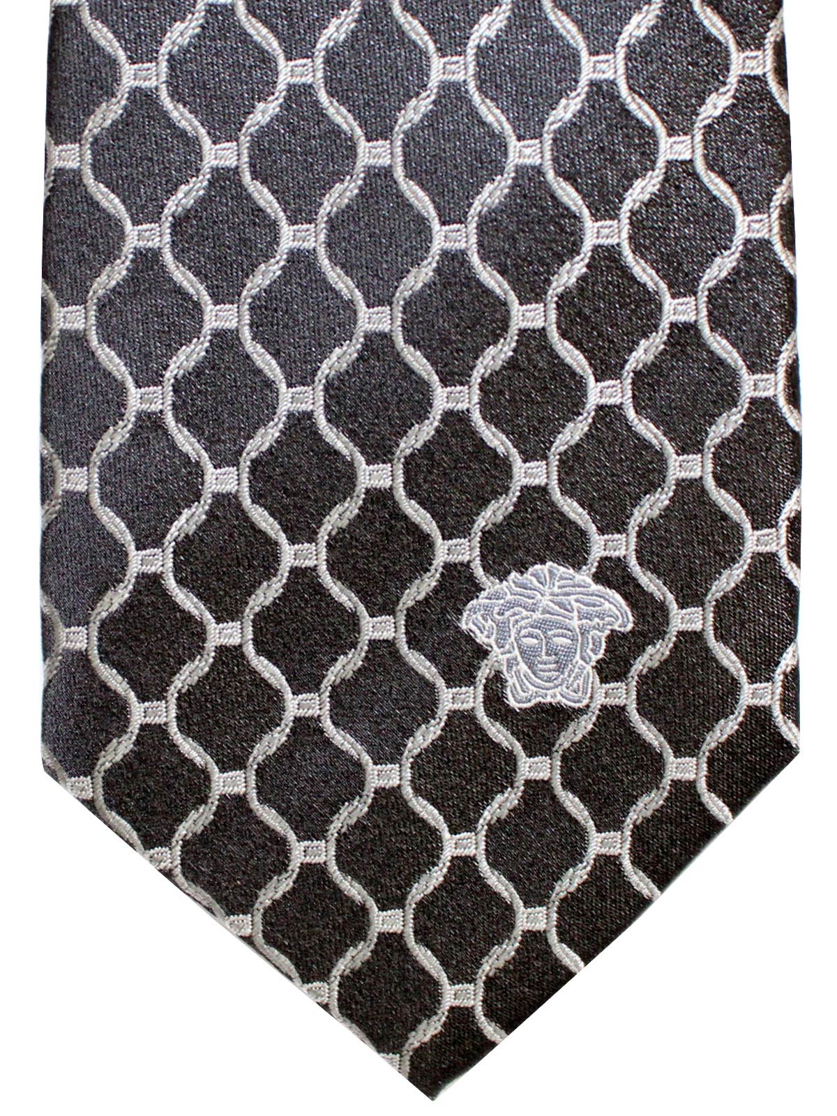 Versace Tie Geometric Stripes Design